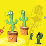 Electric Dancing Cactus Singing Holiday Gift Doll for Children, No Battery