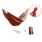 Thick Canvas Hammock Field Rollover Prevention Outdoor  Hammock Swing, 260x80 No Stick Single (Red Stripe), 260x80  Non-stick Single (Blue Stripes ), 260x100 No Stick (Red Stripes), 260x100 No Stick (Blue Stripes), 260x150 No Stick (Red Stripes）