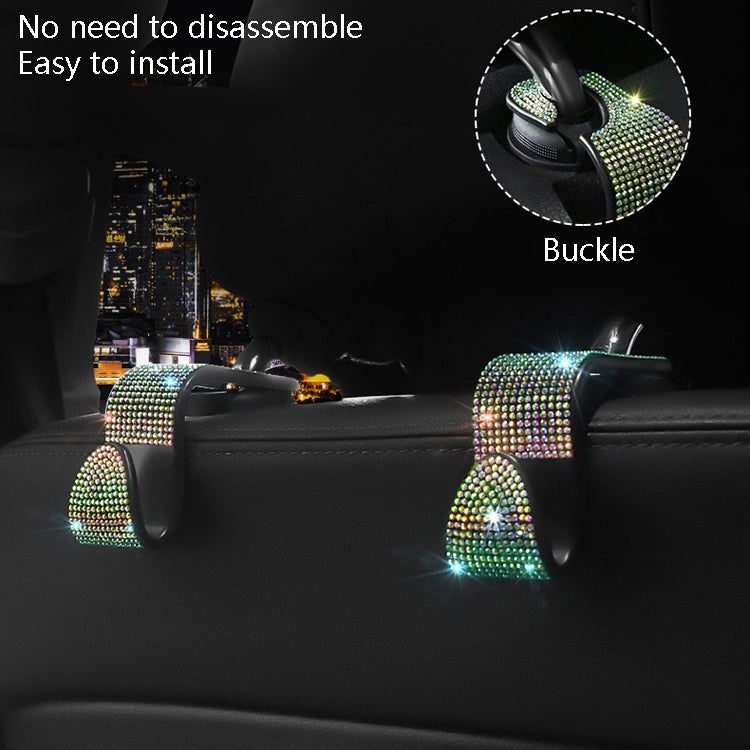 3 PCS Car Rear Seat Hooks Car Seats Multi-Function Diamond-Studded Hooks, White Diamond, Colorful Diamond, Black Diamond, Emerald, Gray Diamond, Pink Diamond, Red Diamond