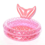 Inflatable Mermaid Shape Pool Home Children Baby Pink Round Swimming Pool Floating Air Cushion, 90cm, 120cm, 150cm
