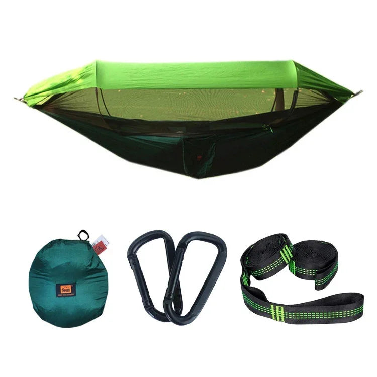 Parachute Cloth Anti-Mosquito Sunshade With Mosquito Net Hammock Outdoor Single Double Swing Off The Ground Aerial Tent, 270x140cm Ink Green / Grass Green), 270x140cm (Blue / Light Blue), 270x140cm (Army Green), 270 x 140cm (Pink Blue)