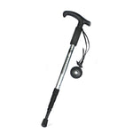 JUNGLELEOPARD Four-Section Curved Handle Aluminum Alloy Trekking Pole, Red#52-110cm, Black#52-110cm, Blue#52-110cm, Silver White#52-110cm