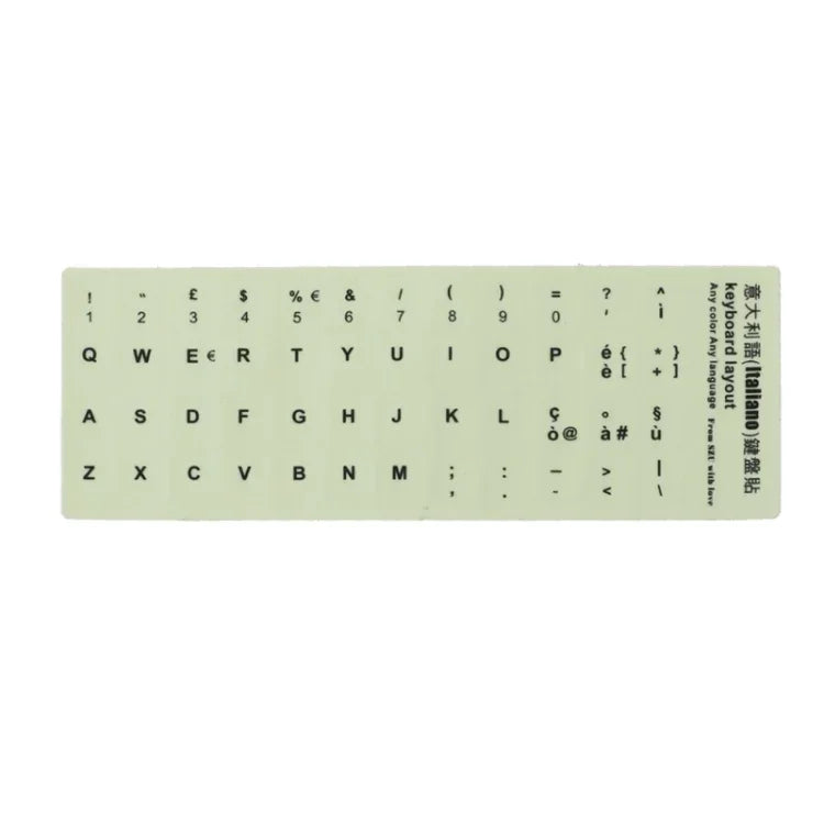 3 PCS Luminous Keyboard Stickers Notebook Desktop Computer Keyboard Stickers, English Arabic, Russian Black Word, English, Italian, German, Spanish, Japanese, French, Korean, Hebrew, Thai