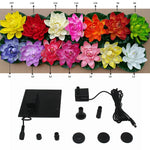 Solar Fountain Floating Views Garden Pool Water Scene, Lotus Leaf Flower Style,Color Random Deilvery, Lotus Leaf Flower Solar Fountain