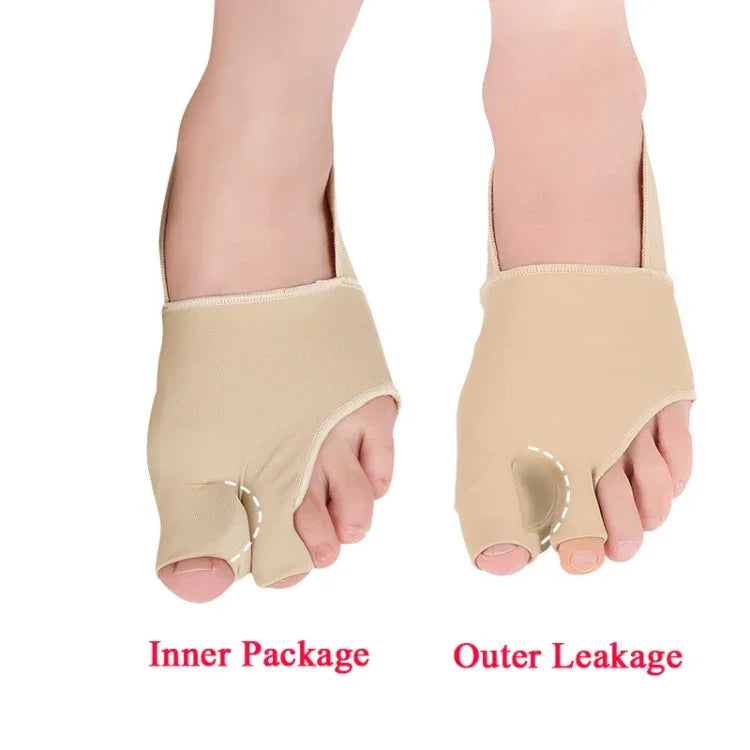 Two Toes Split Toe Guard Foot Cover Toe Separation Thumb Varus Correction Foot Cover,Style:, Outer Leakage Complexion S (35-40), Outer Leakage Complexion L (40-45), Inner Package Complexion S (35-40), Inner Package Complexion L (40-45)
