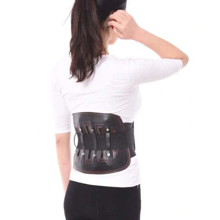 Steel Plate Support And Fixation Leather Protection Waist Belt Lumbar Orthosis,Size:, S  (64-70 cm), M (74-84 cm), L  (86-94 cm), XL  (98-106 cm), XXL  (106-120 cm)