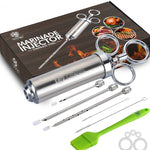 Stainless Steel Spice Syringe Barbecue Tool Turkey Needle Set, 14 in 1 (Green), 14 in 1 (Black), 14 in 1 (Blue), 14 in 1 (Orange), 14 in 1 (Gem Green), 14 in 1 (White Orange)