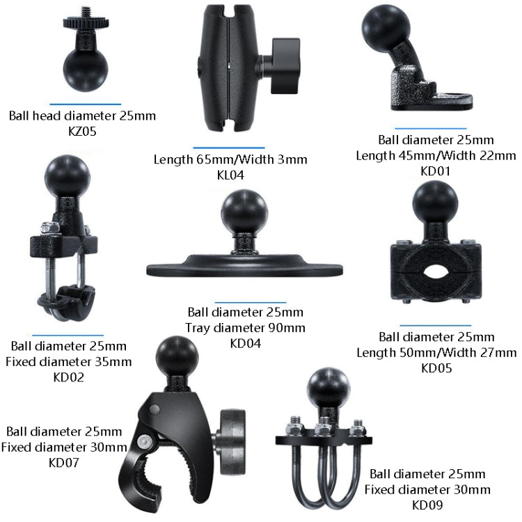 Motorcycle Riding Recorder Bracket Camera Holder, Style:, KZ05 + KL04 + KD05, KZ05 + KL04 + KD02, KZ05 + KL04 + KD09, KZ05 + KL04 + KD04, KZ05 + KL04 + KD07