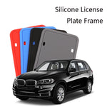 2 Sets Waterproof Rustproof Non-damaging Car Paint Silicone License Plate Frame, US Black, Black