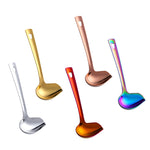 304 Stainless Steel Oil Spoon Thickened Soup Spoon Pouring Sauce Spoon, Soup Spoon (Silver), Soup Spoon (Magic Colorful), Soup Spoon (Golden), Soup Spoon (Rose Gold), Soup Spoon (Magic Red)