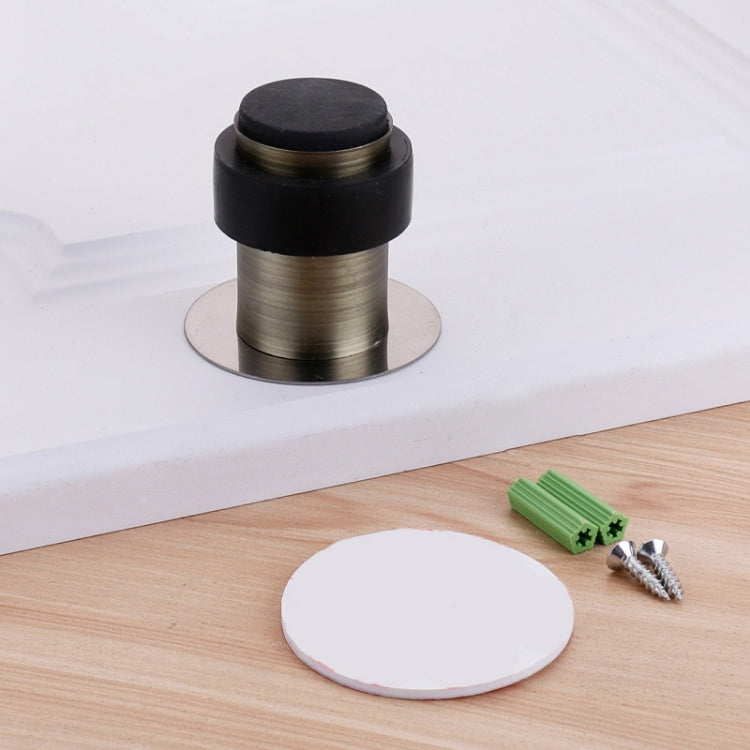 Rubber Anti-Collision Door Gear Punching Stainless Steel Round Door Resistant Home Floor-Shaped Cylindrical Door Touch, 46mm Punch, 60mm Punch, 80mm Punch, 46mm Punch-free, 60mm Punch-free, 80mm Punch-free, Brushed Steel 46mm With Plastic Head+Punch-fr...
