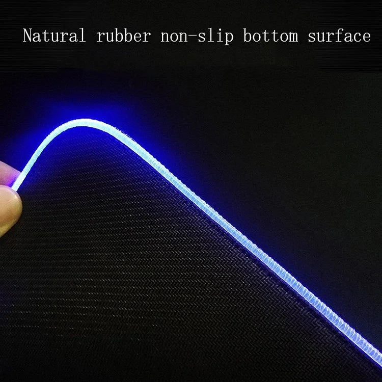 F-01 Rubber Thermal Transfer RGB Luminous Non-Slip Mouse Pad, 350x900x3mm, 350x900x4mm, 400x900x3mm, 400x900x4mm