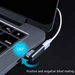 20 Pin Elbow Magnetic USB-C / Type-C Adapter Support Charging and 4K Video Transferring, Silver, Gray, Black