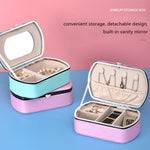 HN-001 Travel Portable Ring Lipstick Jewelry Storage Box, Necklace Version Pink, Mirror Version Pink, Necklace Version Blue, Mirror Version Blue, Necklace Version Orange, Mirror Version Orange, Necklace Version Gold, Mirror Version Gold                ...