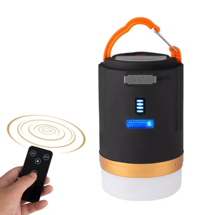 Y10 Remote Control Camping Light Outdoor Lighting Portable USB Tent Light LED Lantern Lamp, YD-29 Black