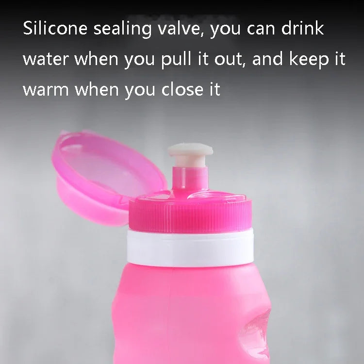 XC-282 600ml Silicone Folding Cup Out Camping Cycling Sports Kettle, White, Pink, Blue, Grapefruit Color