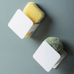 Kitchen Sink Sponge Rack Wall-mounted Scouring Pad Drain Rack, Sink Sponge Rack(White)