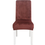 Simple Soft High Elastic Thickening Velvet Semi-Interior Chair Cover Hotel Chair Cover, Coffee Gray, Yellow Green, Wine Red, Navy, Black, Dark Green, White, Peacock Blue, Light Gray, Carbon Gray, Camel, Royal Blue, Beige, Grape Purple, Red, Orange     ...