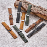 Smart Quick Release Watch Strap Crazy Horse Leather Retro Strap For Samsung Huawei,Size:, 20mm  (Dark Brown Black Buckle), 20mm (Deep Brown Silver Buckle), 20mm (Light Brown Black Buckle), 20mm (Light Brown Silver Buckle), 20mm (Black And Black Buckle)...