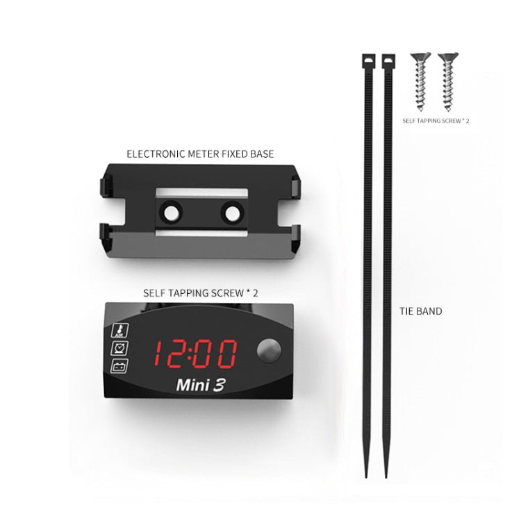 Voltage Clock And Temperature 3 In 1 LED Electronic Meter Large-Screen Digital Display Waterproof And Dustproof Voltmeter, 3 In 1 LED Red Light, 3 In 1 LED White Light, 3 In 1 LED Green Light