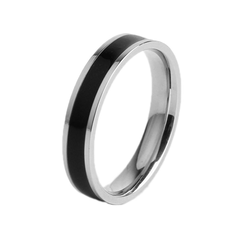 Simple Black White Epoxy Couple Ring Women Titanium Steel Ring Jewelry, US Size 3, US Size 4, US Size 5, US Size 6, US Size 8, US Size 9, US Size 10, US Size 7