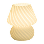 PJ-104 5W Mushroom Glass Bedroom Bedside Table Decoration Table Lamp, CN Plug, Specification：, Monochrome Warm Light, Tmall Elf Light Bulb