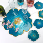 Silicone Flower Cup Pad Mold Set Crystal DIY Mirror Petal Fruit Plate Drop Mold, 1 Big + 5 Small Flowers Set, 1 Big + 3 Small Flowers Set, Big Flowers