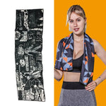 Gym Sports Cold Feeling Sweat-Absorbent Quick-Drying Cold Towel, Quick-Drying Towel, Size: 100 x 30cm(Music Festival), Quick-Drying Towel, Size: 100 x 30cm(Fire), Quick-Drying Towel, Size: 100 x 30cm(Geometric Triangle)