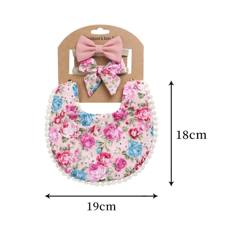 Baby Linen Cotton Printed Double-sided Saliva Towel Headband Set, DP021-1, DP021-2, DP021-3, DP021-4, DP021-5, DP021-6, DP021-7, DP021-13, DP021-9, DP021-10, DP021-11, DP021-12