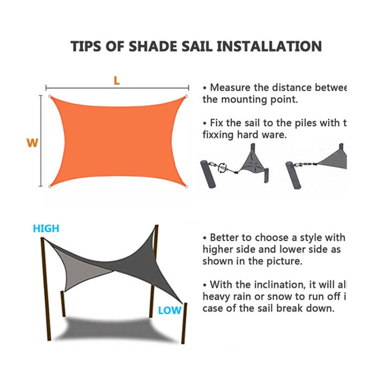 Outdoor Garden Sunshade Sail Waterproof Anti-UV Canopy, Size: 3m x 3m, 3m x 3m