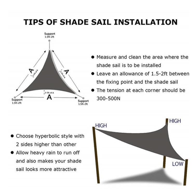 Triangle Outdoor Garden Sunshade Sail Waterproof Anti-UV Canopy, Size: 2.4m x 2.4m x 2.4m, 2.4m x 2.4m x 2.4m, 2.4m x 2.4m x 2.4