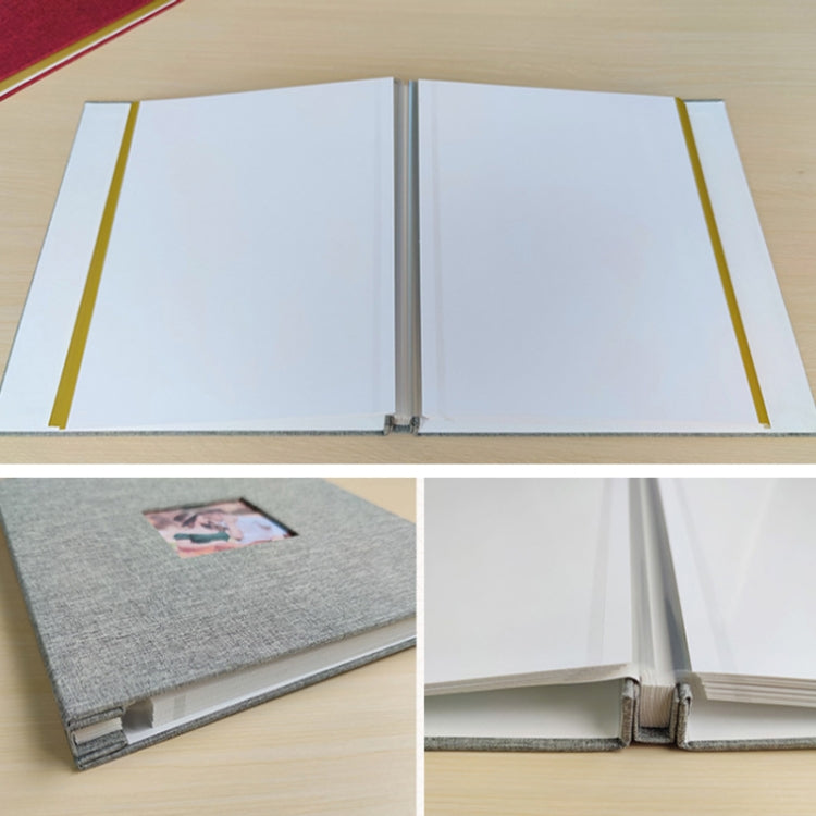 10 Inch 20 Pages/40P Cloth Photo Album Self-Adhesive DIY Laminated Photo Album, Red, Green, Ginger Yellow, Gray