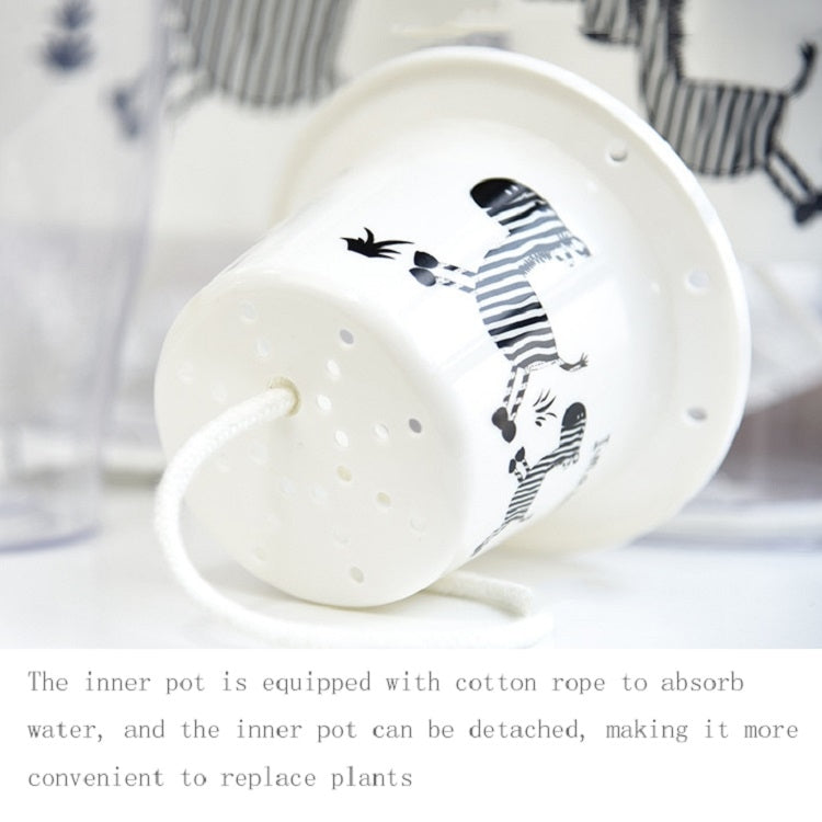 Fully Transparent Hydroponic Flower Pots Water Level Visible Non-Broken Glue Self-Absorbent Plastic Flower Pots, W03 Caliber 11cm, W05 Caliber 13cm, W09 Caliber 17.5cm, W10 Caliber 17.5cm
