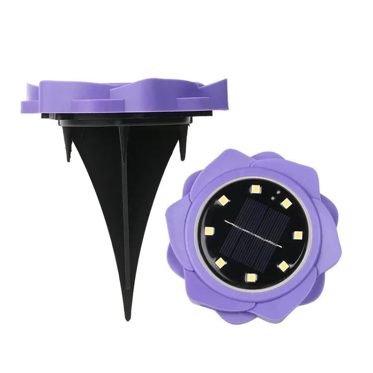 2 PCS 8 LEDs Solar Petals Buried Lamp Waterproof Garden Lawn Light, Specification:, Purple Lily (White Light), Purple Lily (Warm Light), Purple Lily (Colorful Light), Red Rose (White Light), Red Rose (Warm Light), Red Rose (Colorful Light)