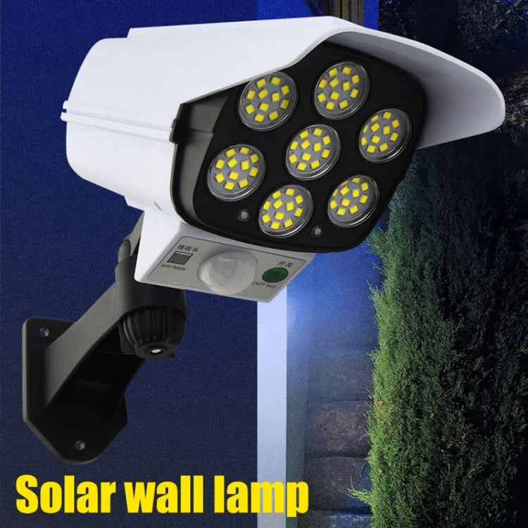 Solar Sensor LED Wall Light Simulation Surveillance Camera Glare Anti-Thief Street Lamp, Style:, Remote Control (42LED), Remote Control (77LED)