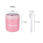 Portable Thermal Insulation Sealed Soup Cup With Lid Breakfast Lunch Box For Office Workers, Pink, Blue, Green