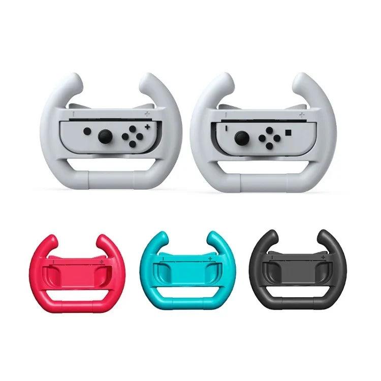 DOBE Left And Right Handle Steering Wheel For Switch OLED / Switch, Specification：, White（2PCS/Pack）, Black（2PCS/Pack）, Red + Blue（2PCS/Pack）