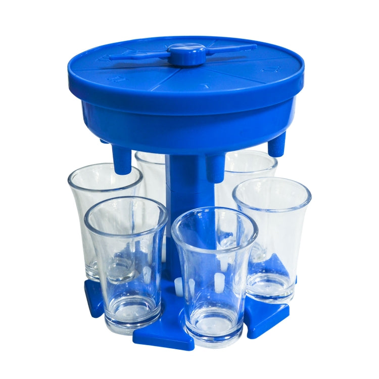 6 Cups Wine Dispenser Automatic Diversion Wine Pourer With Game Turntable, Style:, Round Blue with Transparent Cup, Round Blue with Color Cup, Round Gray with Transparent Cup, Round Gray with Color Cup, Round Brown with Transparent Cup                 ...