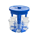 6 Cups Wine Dispenser Automatic Diversion Wine Pourer With Game Turntable, Style:, Round Blue with Transparent Cup, Round Blue with Color Cup, Round Gray with Transparent Cup, Round Gray with Color Cup, Round Brown with Transparent Cup                 ...