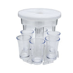 6 Cups Wine Dispenser Automatic Diversion Wine Pourer With Game Turntable, Style:, Round Blue with Transparent Cup, Round Blue with Color Cup, Round Gray with Transparent Cup, Round Gray with Color Cup, Round Brown with Transparent Cup                 ...