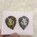 Personality Creative Lion Brooches Retro Alloy Animal Badge Coat Suit Chest Blossom, Lion(Golden)