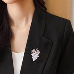 Diamond Grape Brooches Wild Pearl Pin Female Clothes Jewelry, Grape