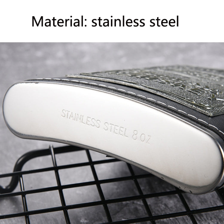 Portable Stainless Steel Hip Flask Set With Wine Glass Funnel, Style:, 8OZ New Jack Patch Core, 8OZ Old Jack Patch Core, 8OZ Old Man Patch Core, 8OZ Yellow Floral Pattern Core, 7OZ Black Leather Jack Gray, 7OZ Black Leather Old Man Gray