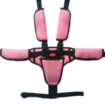 Baby Dining Chair Stroller Safety Strap Five-Point  Type A Version + Fixed Strap + Thick Shoulder Pad + Large Crotch Protector, Black, Red, Pink, Sky Blue, Grey