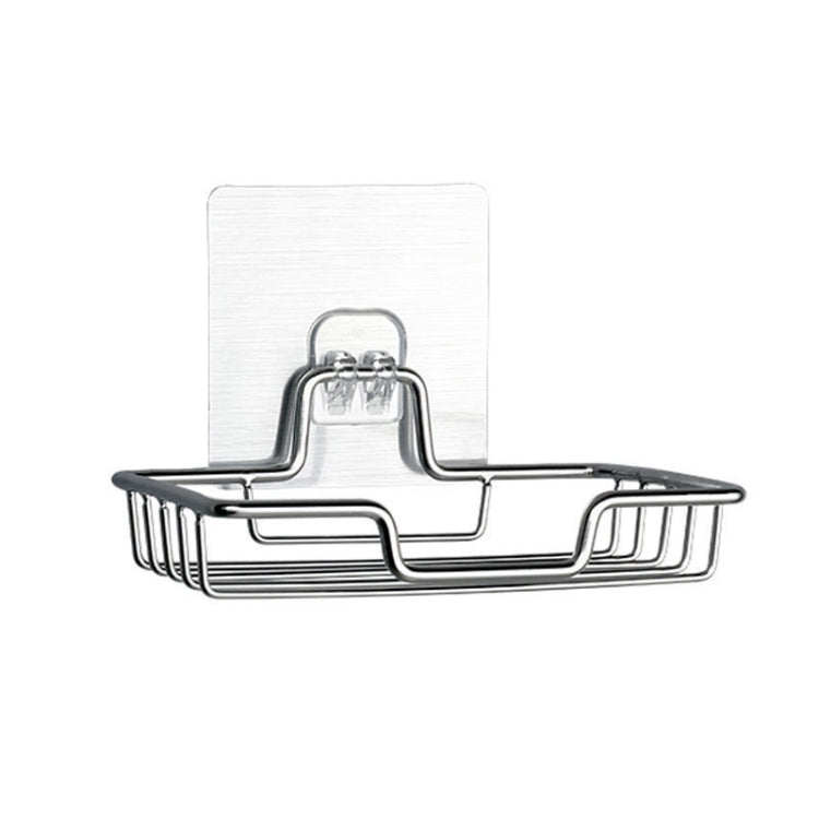 Stainless Steel Wall-Mounted Bathroom Soap Storage Rack, Style: Single Layer With Sticker, Single Layer With Sticker, Single Layer Curved With Sticker