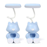 2 PCS FY6601 Cartoon Pen Holder Reading Desk Lamp LED Eye Protection Dormitory Student Bedroom Lamp, Pink, Blue, Green