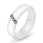 Simple Nano Ceramic Ring Trend Titanium Steel with Zircon Rings, 10, 7, 8, 9, 6