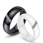 Simple Nano Ceramic Ring Trend Titanium Steel with Zircon Rings, 10, 7, 8, 9, 6