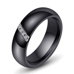 Simple Nano Ceramic Ring Trend Titanium Steel with Zircon Rings, 10, 7, 8, 9, 6