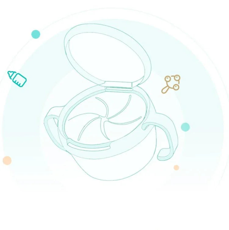 Baby Snacks Bowl Children Kids Food Storage Dishes Anti Spill 360 Rotate Baby Solid Feeding Plate Tableware Baby Feeding Stuff